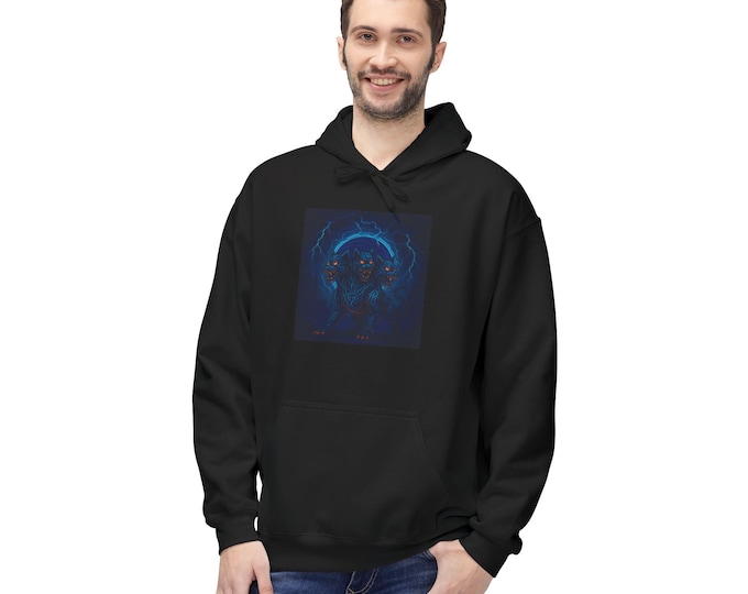 Wolf Creature Graphic Fleece Hoodie | Unisex Pullover Sweatshirt, Casual Wear, Gift for Him/Her, Cozy Hoodie, Everyday Comfort