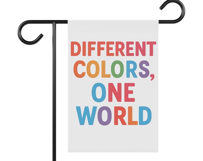 Colorful Garden Banner, Different Colors, One World, Outdoor Decor, Home & Garden, Patriotic Flag, Garden Art, Yard Sign(Pole not Included)