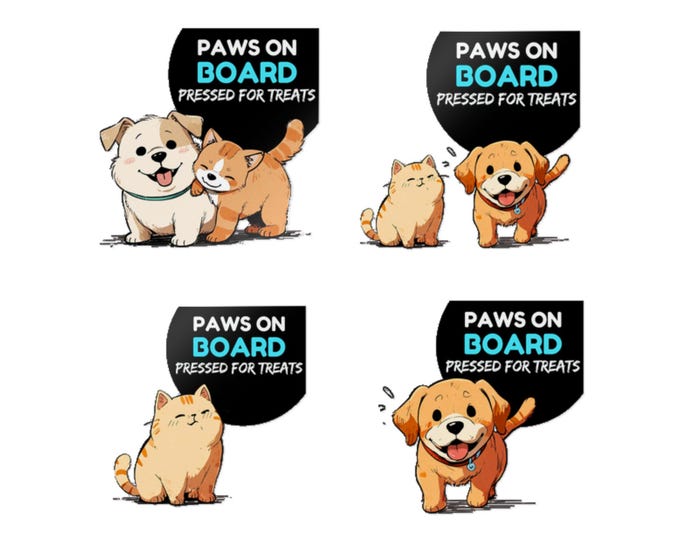 Indoor Outdoor Pet Die-Cut Stickers, Fun Animal Decor, Dog Cat Lovers Gift, Paws Stickers, Cute Pet Accessories, Animal Lover Decor
