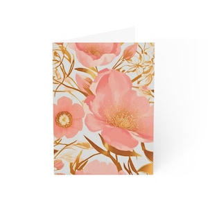 Tarjetas de felicitación florales elegantes en blanco / Juego de 1, 10, 30, 50 / Perfectas para cumpleaños, aniversarios, notas de agradecimiento, tarjetas para toda ocasión