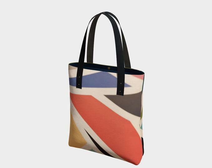 Christopher Artful Lines Tote, (Cotton, Vegan Leather or Polyester)