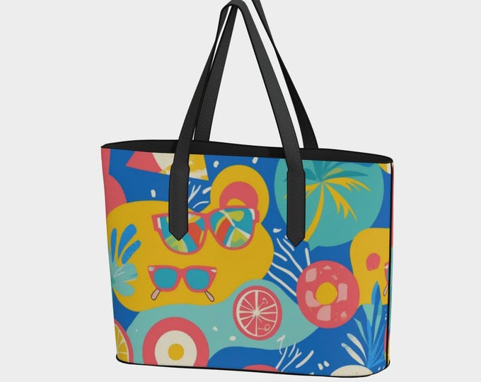 Cool Vibes Vegan Leather Tote Bag