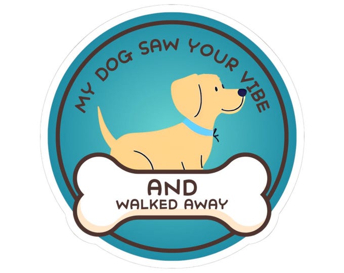 Playful Dog Vibe Stickers | Adhesive Decals for Dog Lovers | Cute Pet Decor, Laptop Stickers, Gift for Pet Owners, Dog-Themed Art