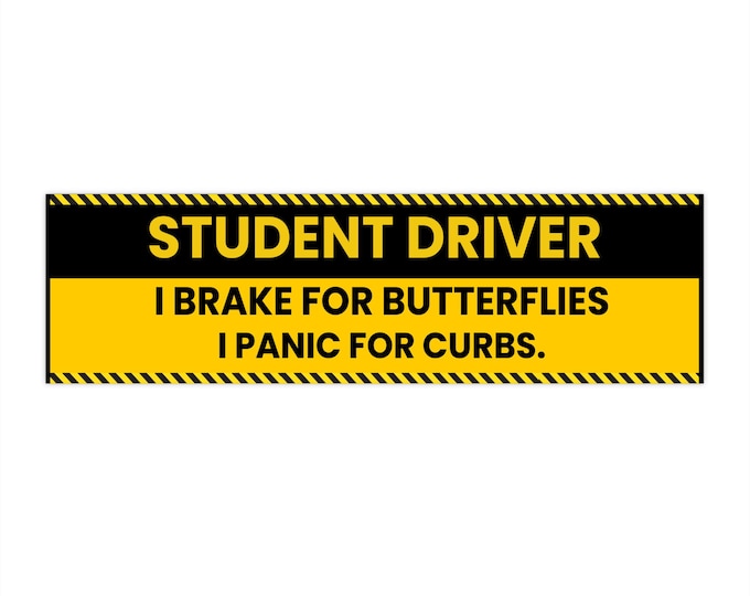 Funny Break for Butterflies Bumper Stickers | New Drivers Gift, Graduates, Driving Instruction, Humor Decor, Caution Sign, Car Accessories