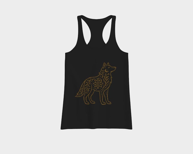 Wolf Animal lovers racer back tank top