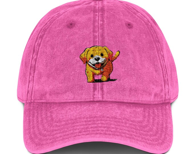 Vintage Embroidered Dog Cap, Cute Pet Hat, Pawsitivity Gift, Animal Lover's Cap, Casual Everyday Wear