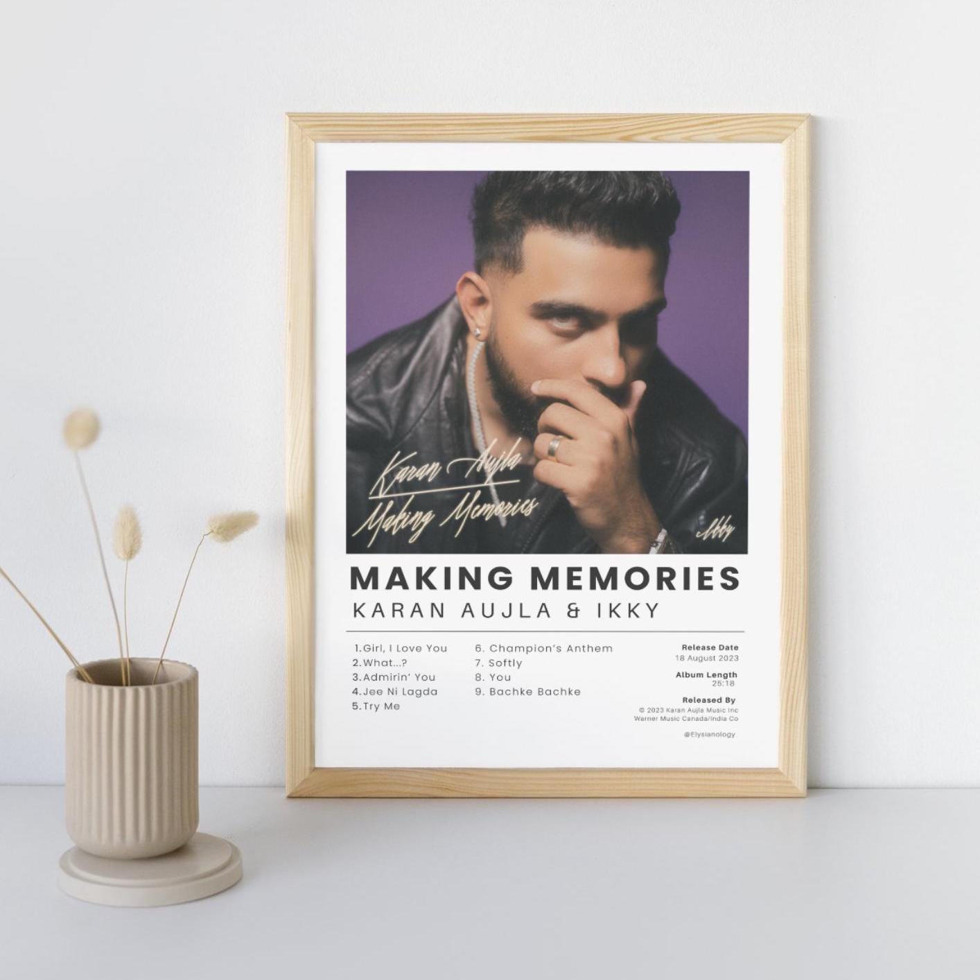 Karan Aujla 'making Memories' Album Poster: Punjabi Hip-hop Wall