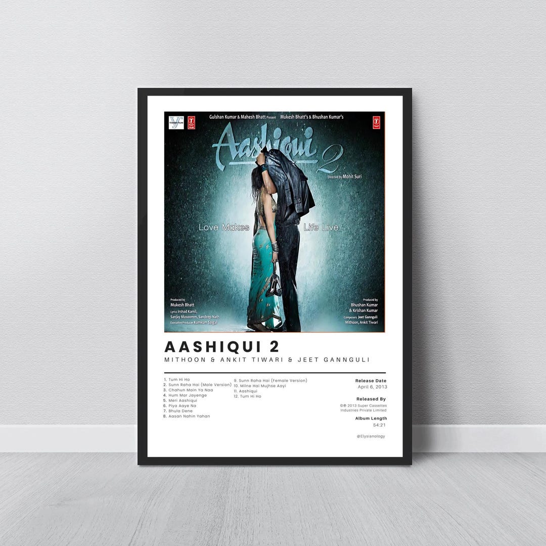 Aashiqui Bollywood Movie Poster Romantic Hindi Film Wall Art