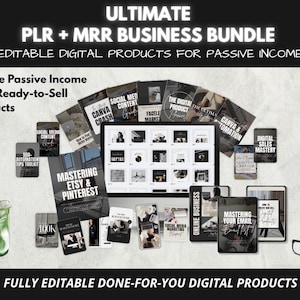 Ultimate PLR MRR EBook Bundle for Passive Income | Rebrand & Resell Editable Digital Files, Passive Income Tools, Resell Rights
