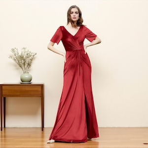 scarlet color bridesmaid dresses Burgundy, Cherry & Scarlet: How to Style Red Bridesmaid Dresses