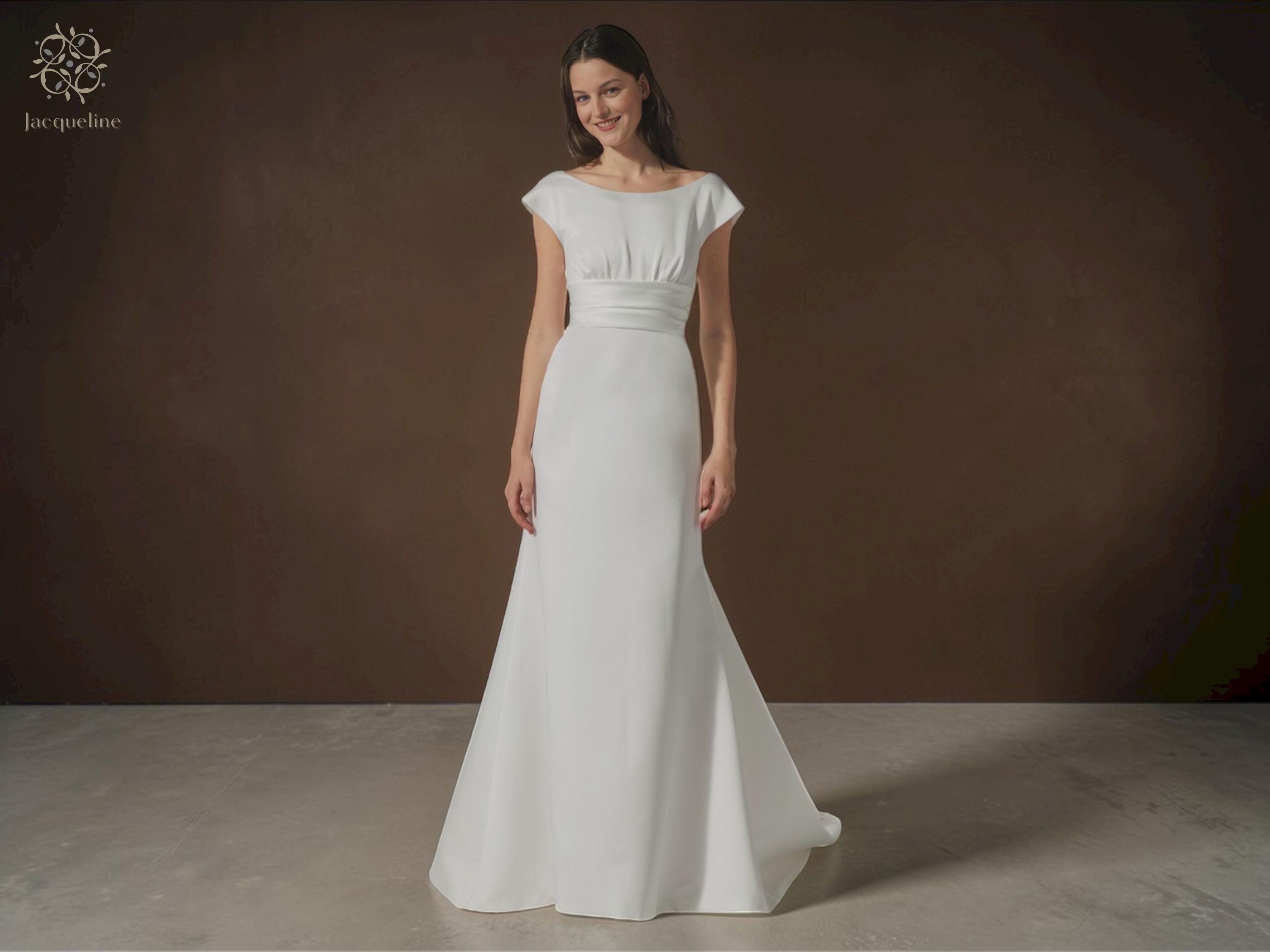 Cap Sleeve Low Back Wedding Dress - Etsy