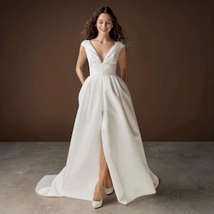 Mikado a Line Wedding Dress - Etsy Mikado a Line Wedding Dress - Etsy