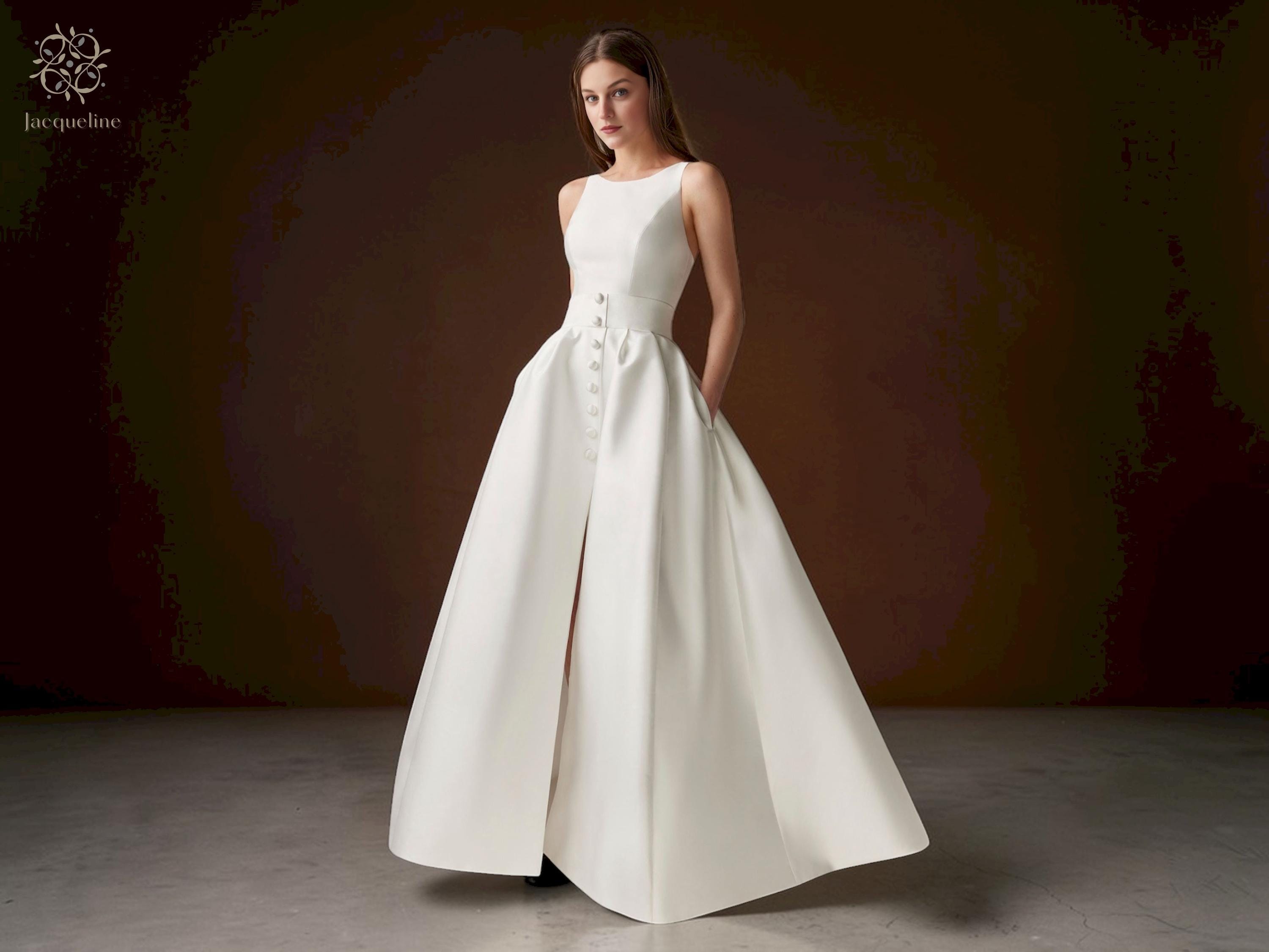 navy blue dress for baby girl Mikado Wedding Dresses & Bridal Gowns main image 0