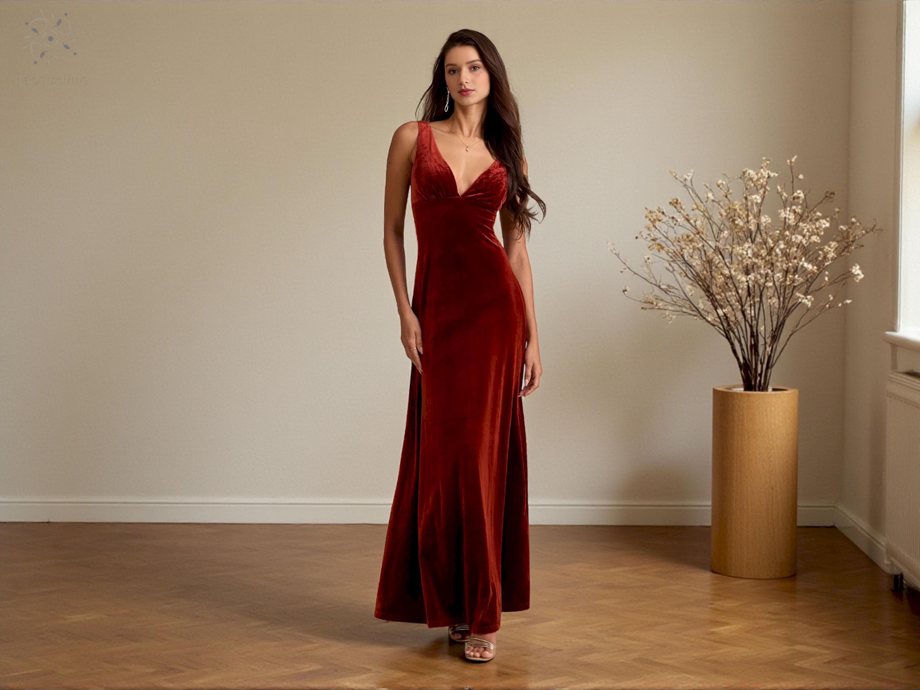 Spaghetti Strap Burgundy Prom Dress - Etsy