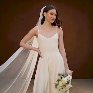 long sleeve wedding dress chiffon Elegant Backless Wedding Dress,Chiffon Bridal Dress With Bishop Sleeves,WD00971, US6 / Champagne main image 0