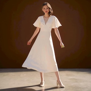 Empire Waist White Short Dress - Etsy