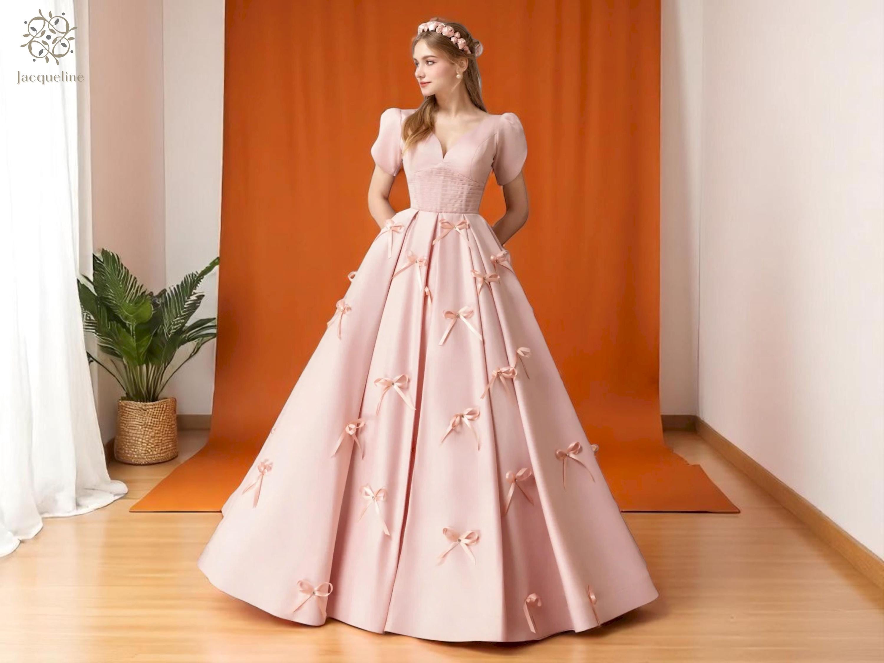 etsy pink wedding dress Blush Pink Wedding Dress, Blush Corset Fairy Wedding Gown, Princess Wedding Dress, Fantasy Wedding Dress, Tulle Church Wedding Dress