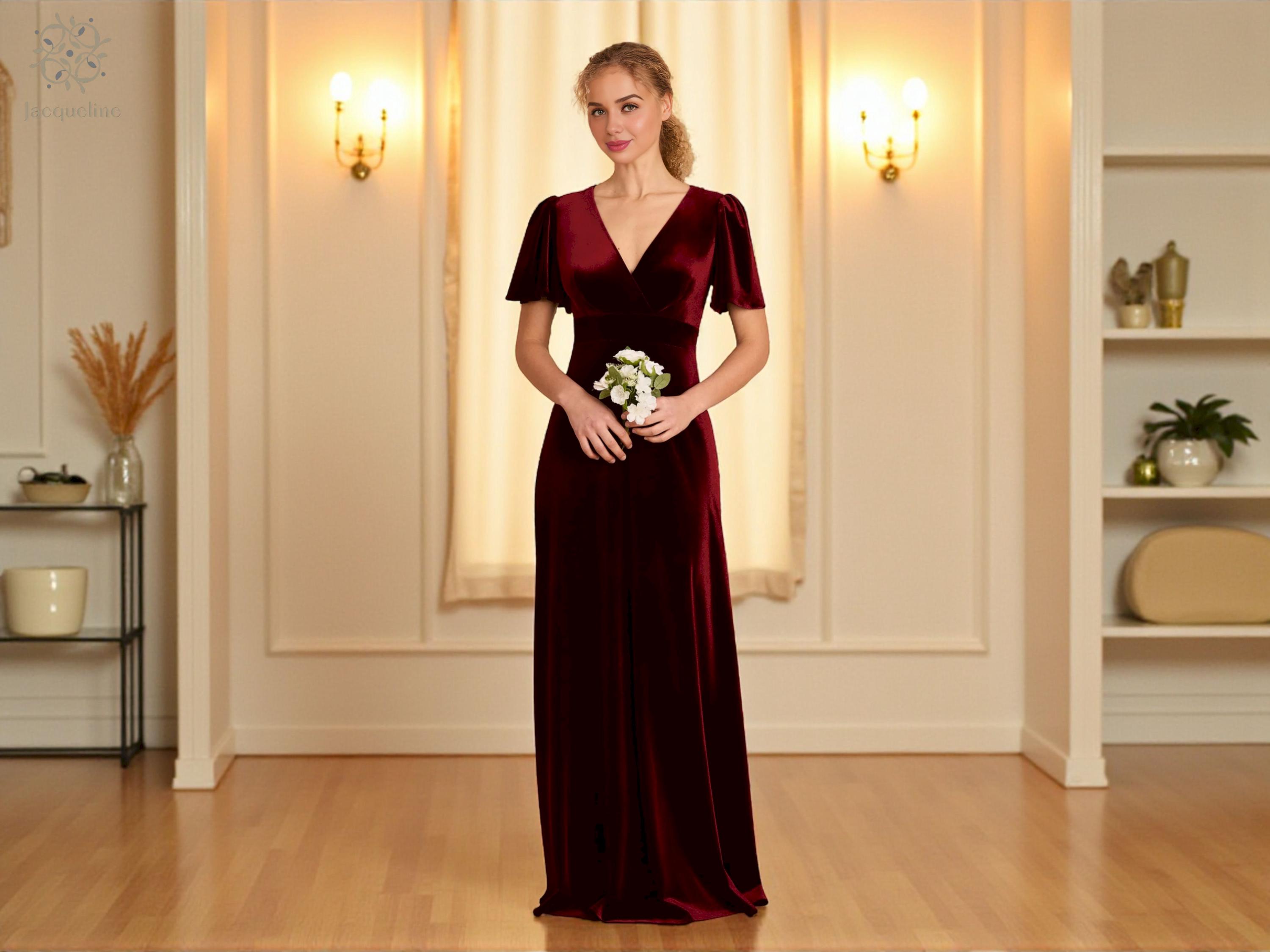 Midi Dress Long Emerald Green Velvet Dress Emerald Green Velvet Flutter Sleeve Gown, V-neck Bridesmaid Dress New Zealand Midi Dress Long Emerald Green Velvet Dress Emerald Green Velvet Flutter Sleeve Gown, V-neck Bridesmaid Dress New Zealand