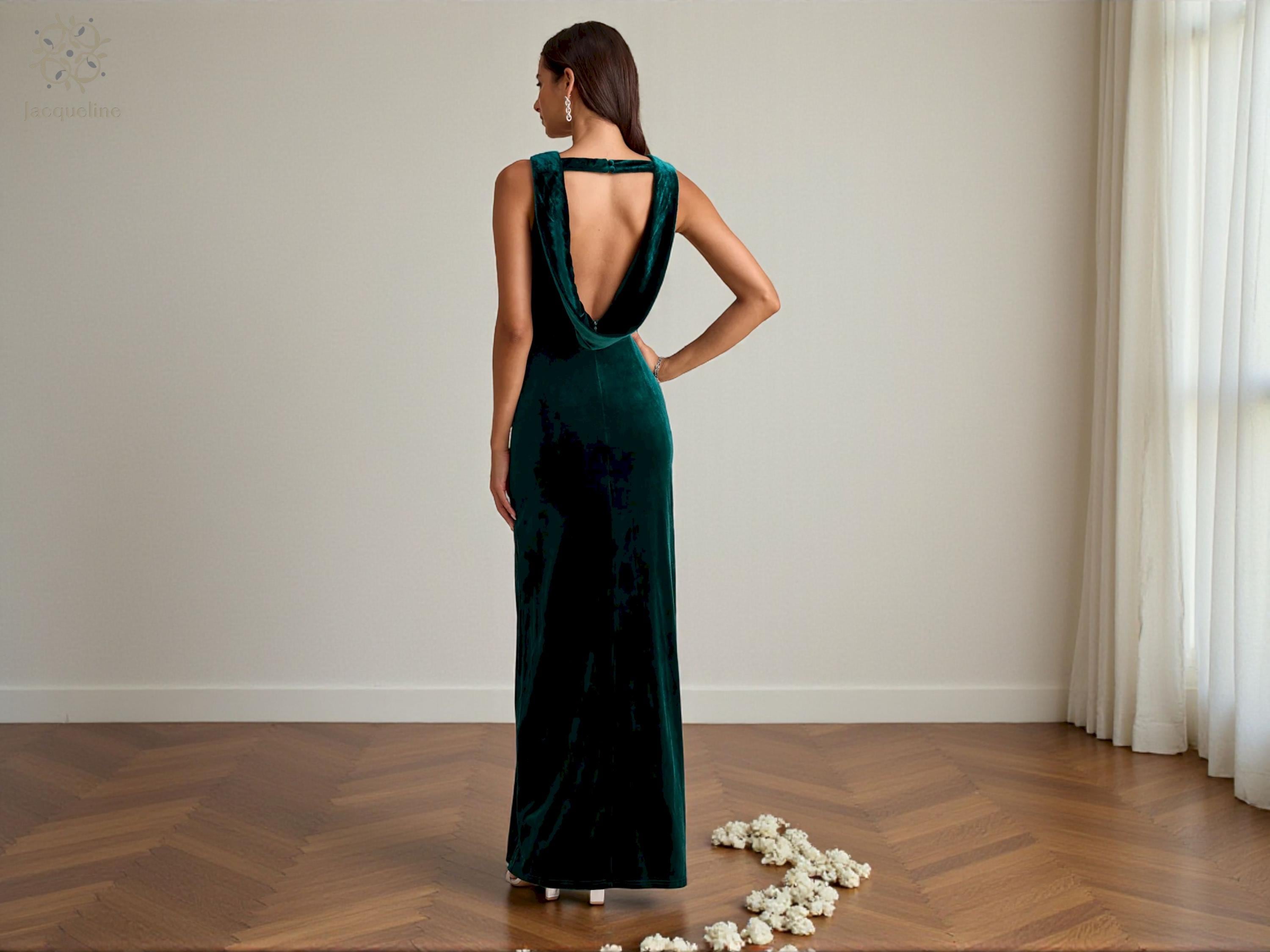 Emerald Green Cowl Neck Satin Dress - Etsy Singapore