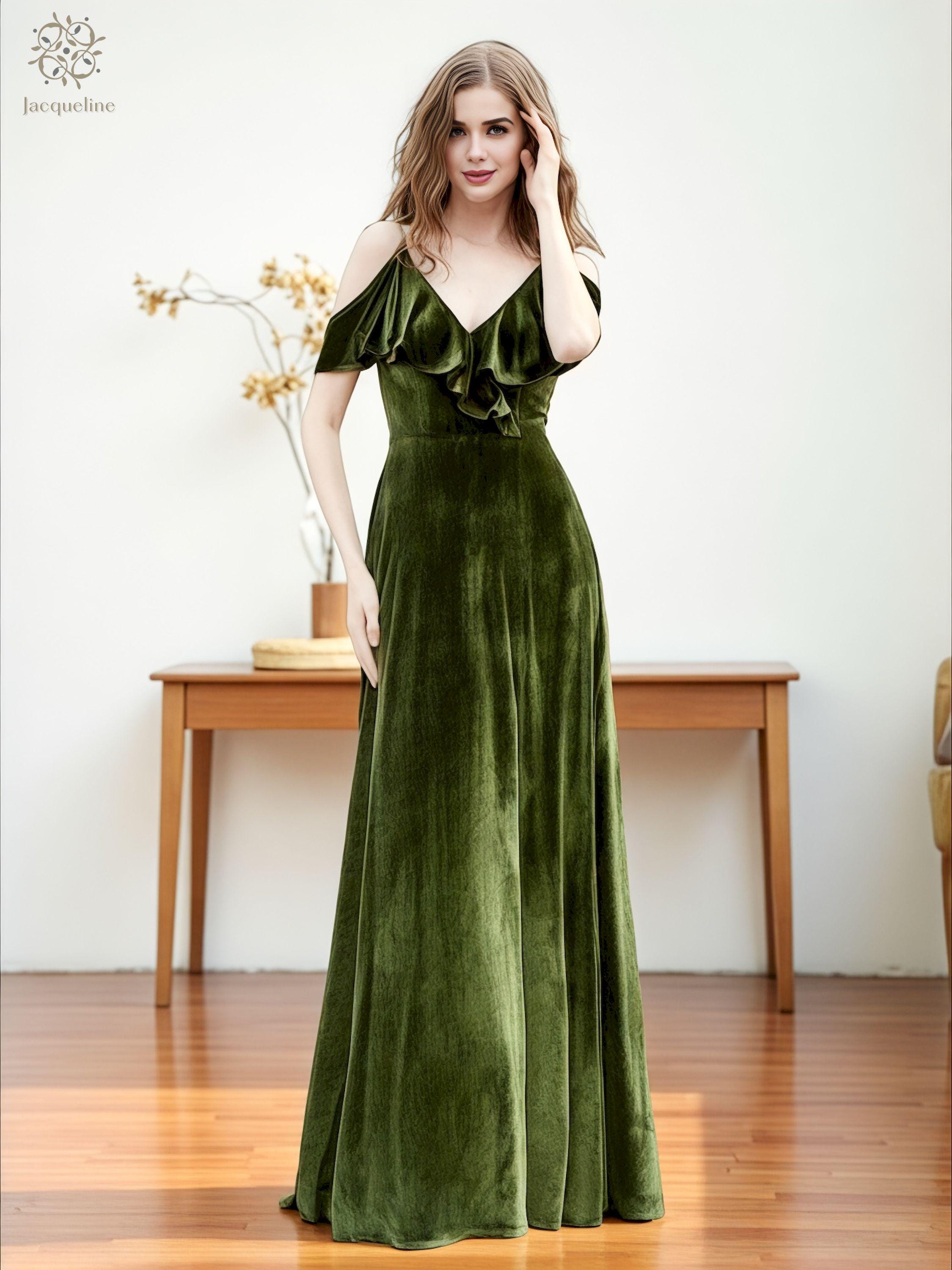 green velvet dress off the shoulder Fitted Sequin Gown by Ladivine CL03 Goddiva Off The Shoulder Deep