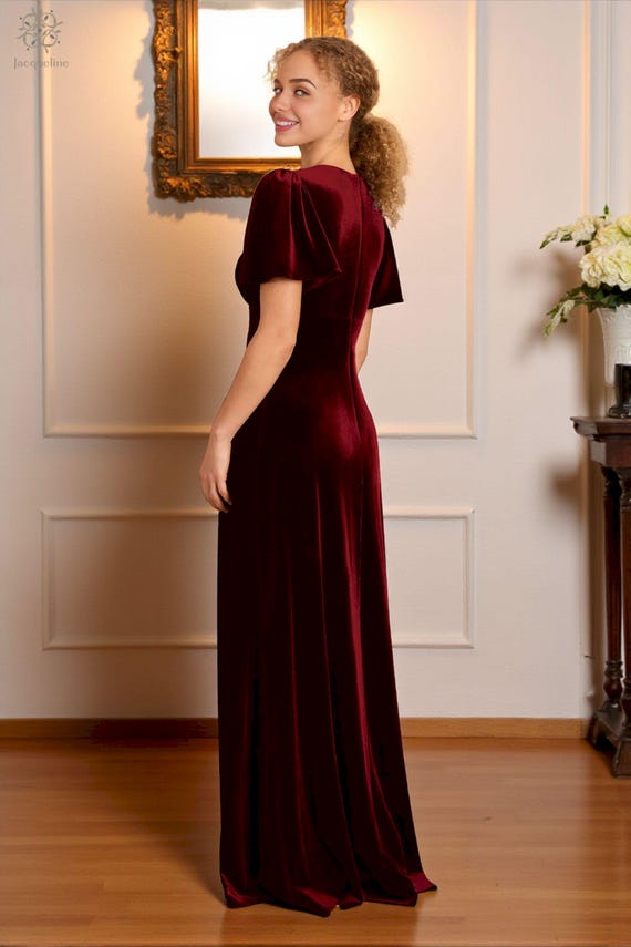 bridesmaid dress with flutter sleeve full skirt Flutter Sleeve Full Skirt Bridesmaid Dress Style F20065, Chianti, 16