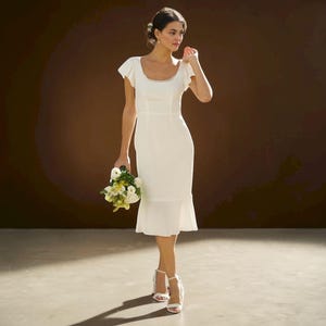 Wedding Reception Dress With Sleeves Knee Length - Etsy