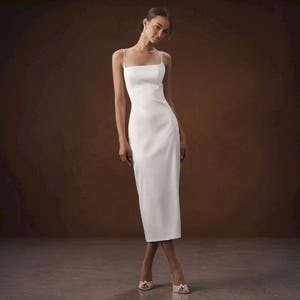 yellow midi dress outfit Yellow Square Neck Pleated Slip Midi Dress
