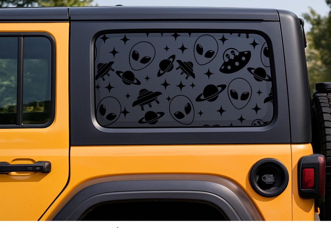 Alien Car Window Decal | UFO, Stars Vinyl Sticker - Etsy