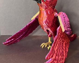 Articulating 3D Printed Phoenix Bird: Fantasy Fidget Toy