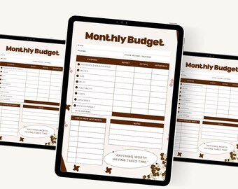 Planificador de presupuesto imprimible / Seguimiento de gastos / Planificación financiera PDF