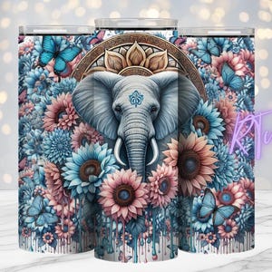 Elefant, Mandela, Tiere, Tattoo-Girl, freche Zitate, 20 Unzen Becher Design, Digital, Sublimationsdrucke, Rhiannon Thatcher,