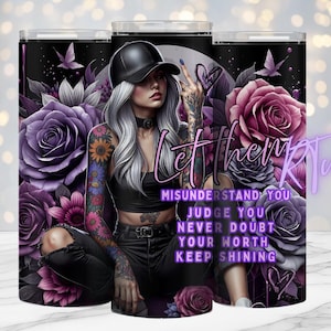 Let Them, Positive Zitate, 20 Unzen Design PNG, Digital, Tattoo Girl, Sublimationsdruck, Bestseller, Rosen, Rhiannon Thatcher