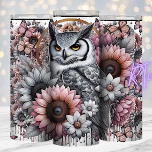 Eule, Mandela, Tiere, Tattoo-Girl, freche Zitate, 20 Unzen Becher Design, Digital, Sublimationsdrucke, Rhiannon Thatcher,