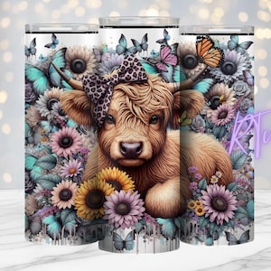 Vaca Highland, Copo Country, Citações Atrevidas, Design de Copo de 20oz, Digital, Impressões por Sublimação, Rhiannon Thatcher