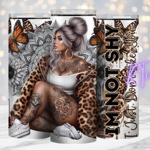 Ragazza tatuata taglie forti, design a sublimazione, ragazza tatuata, citazioni impertinenti, design del bicchiere da 20 once, digitale, stampe a sublimazione, Rhiannon Thatcher,