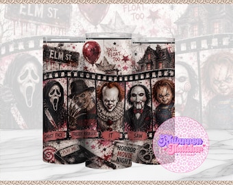 20oz Halloween, Sublimação Assustadora, Filme de Terror, PNG Vintage (Download Digital)