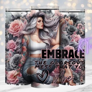 20 Unzen Becher, positive Zitate, Tattoo Girl, freche Zitate, 20 Unzen Becher Design, Digital, Sublimationsdrucke, Rhiannon Thatcher,
