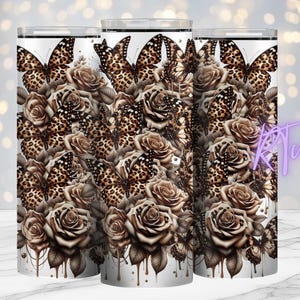 Sublimationsdesign, Tattoo Girl, freche Zitate, 20 Unzen Becher Design, Digital, Sublimationsdrucke, Rhiannon Thatcher, Leopard Print Schmetterling