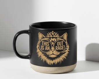 This Is An Outrage Mug,This Is An Outrage Coffee Ceramic Mug, Princess Donut Cup, Dungeon Crawler Gift for Sci Fi Reader, Fantasy Book Lover