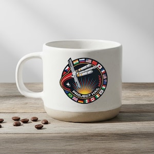 Space Shuttle Patch Mug | International Flags, Mission Emblem Ceramic Mug