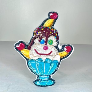 Hand-Embroidered Triple Berry Sundae Patch –  Felt Accessory