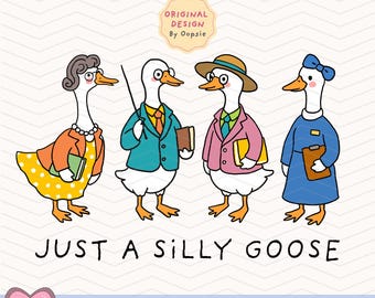 Nur eine dumme Gans Lehrer PNG, Trending Goose Design Digital Download, süße Lehrer Gans Schule PNG, lustige Gans Clip Art