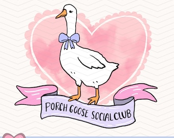 Porch Goose PNG, Cute Goose PNG, Trendy Goose PNG, Funny Goose meme design