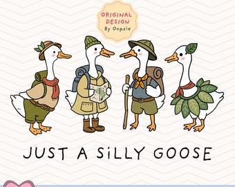 Nur ein Albernes Gans Abenteuer PNG, Trending Goose Design Digitaler Download, Lustige Gans wandern PNG, Lustige Gänsebande Clip Art