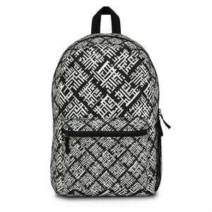 Stylish Geometric Backpack, Trendy School Bag, Black and White Backpack, Modern Travel Bag, Unique Daypack, Patterned Tote