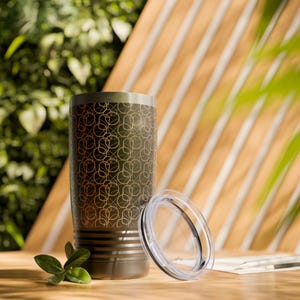 Elegant Black and White Ringneck Tumbler, 20oz - Travel Mug, Perfect for Coffee Lovers, Great Gift for Birthdays, Office Use, Home Decor