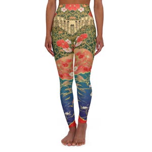 Boho Chic High Waisted Yoga Leggings - Floral Patterned Activewear, Gym Apparel, Fitness Leggings, Stretchy Leggings, Workout Gear