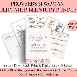 Proverbs 31 Woman Bible Study Journal Bundle, Scripture Devotional for Women (Digital Download)