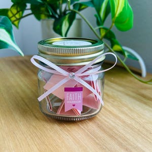 Faith Building Jar of Encouragement, Encouragement Jar, Jar With Notes Inside, Bible Verse Jar, Teacher Desk Decor, Daily Scripture Jar
