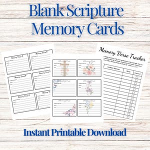 Tarjetas de memoria de las Escrituras, Tarjetas de memoria de las Escrituras en blanco, Tarjetas de memoria bíblica imprimibles, Estudio bíblico para grupos pequeños, Imprimibles para estudios bíblicos